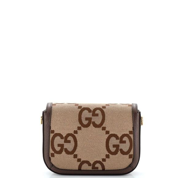 Gucci Horsebit 1955 Shoulder Bag Jumbo GG Canvas Mini Brown - Picture 3 of 8
